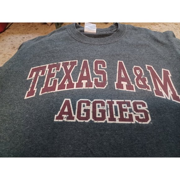 Texas A & M Aggies Long Sleeve Graphic Tee SZ Small Gray & Maroon - Picture 2 of 4